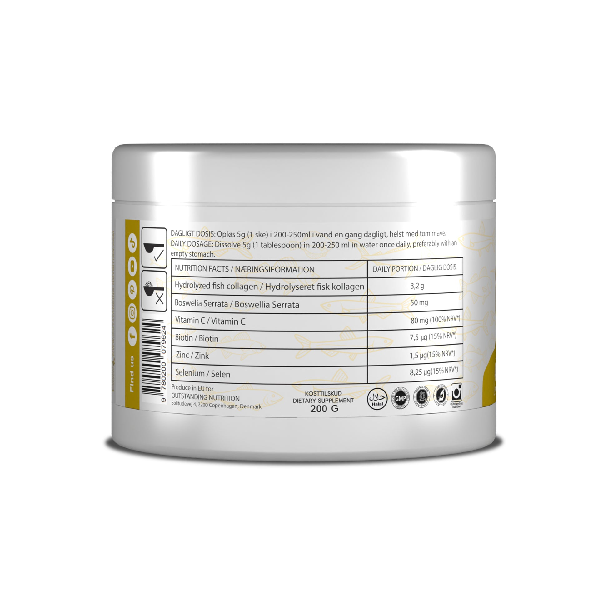 Ingredients of Marine Collagen Powder 200g 